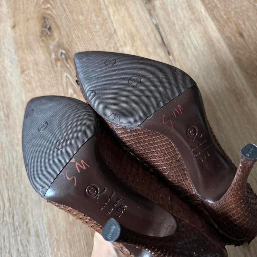 Alexander Mcqueen Brown Python Leather Pointed To… - image 7